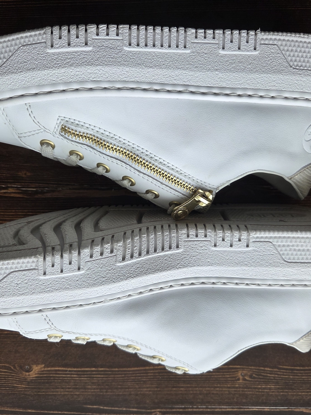 White Rieker Leather Zip Lace Comfort Sneakers |EU 40| Excellent Condition - Picture 5 of 14